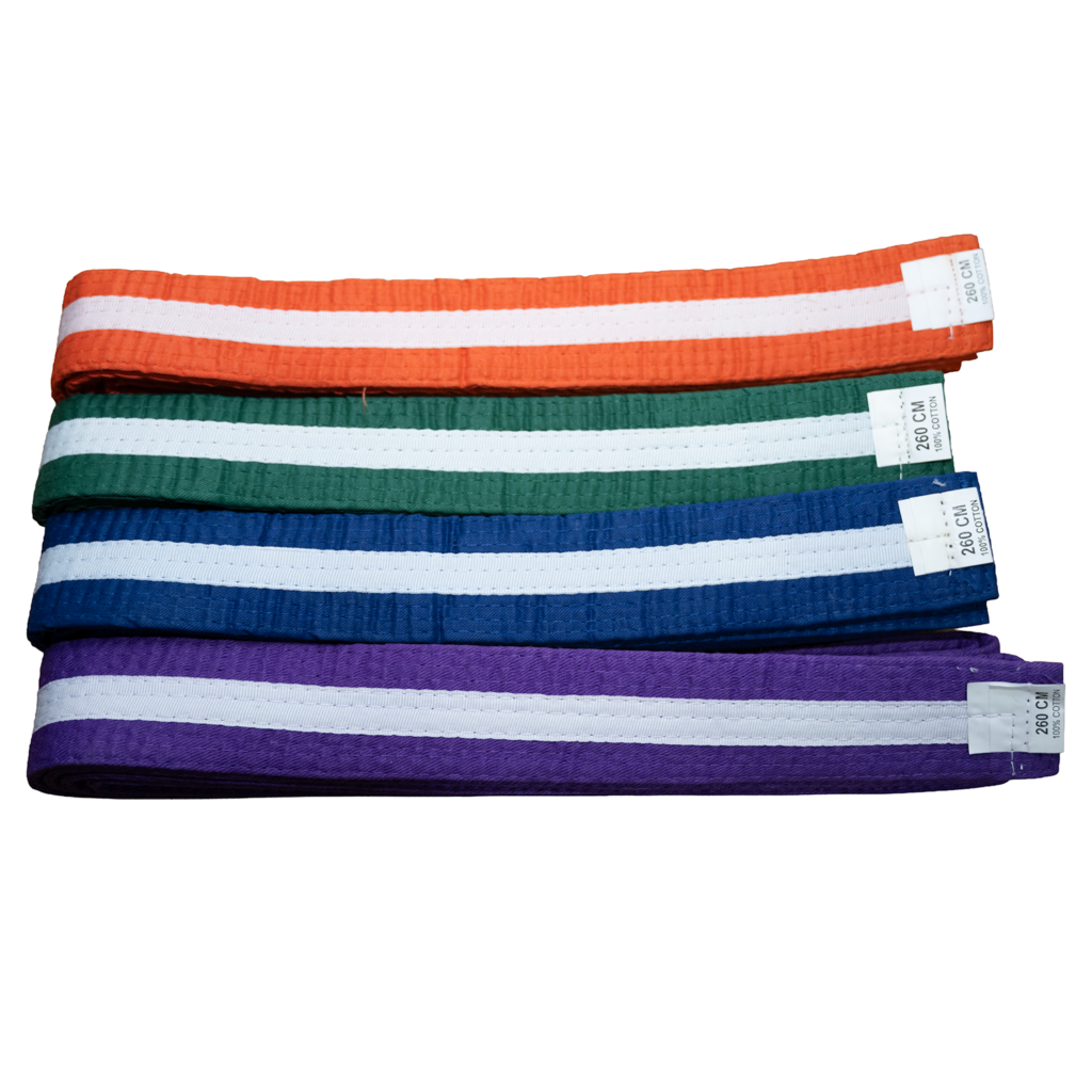 Belt - Colour Belt with White Stripe (No Label)